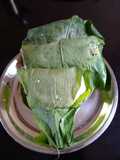 Haladi Patra Pitha/Turmeric Leaves covered Cakes