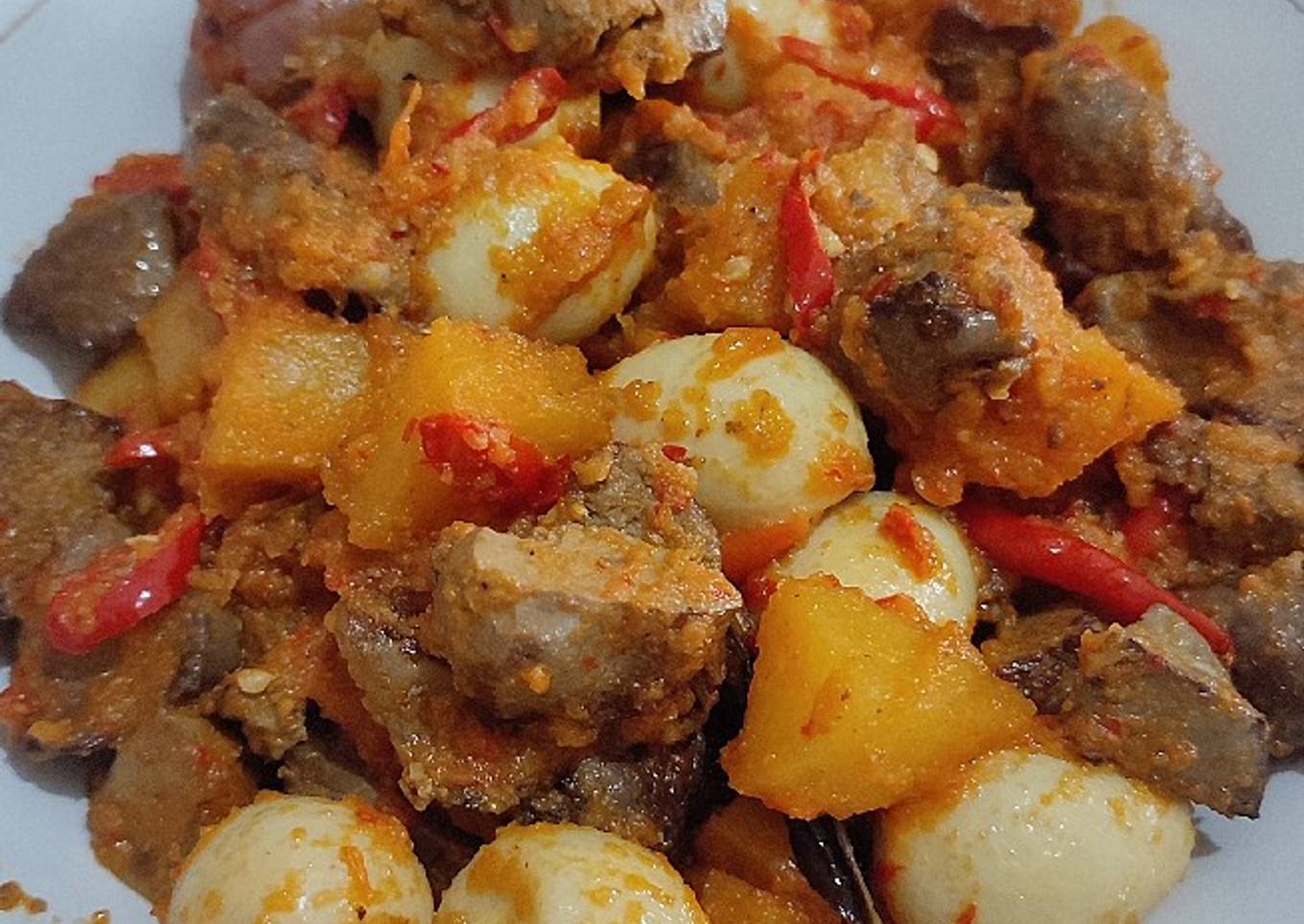 Sambal Goreng Hati, Kentang, Telur Puyuh (Balita Friendly)