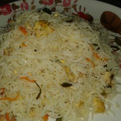 Mix vegetable egg fried rice A picture of Mix vegetable egg fried rice.