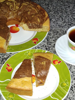 عکسی از دستور کیک دو رنگ