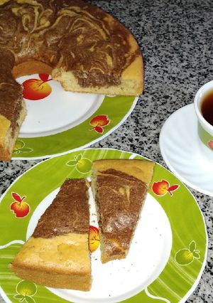 عکسی از دستور کیک دو رنگ
