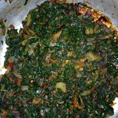 Fried spinach A picture of Fried spinach.