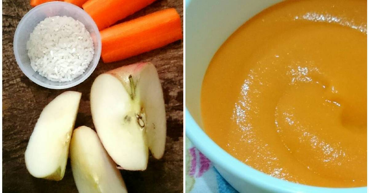 2 resep mpasi - 6m bubur wortel apel enak dan sederhana 