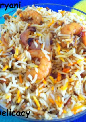 A picture of Prawn biryani.