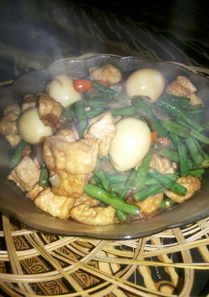 Foto resep Oseng tahu,kacang dan telur puyuh