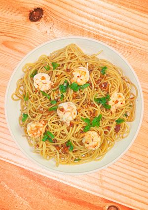 Foto resep Garlic Shrimp Spaghetti