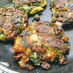 A picture of Green Peas + Potato + Palak(Spinach) Cutlets.