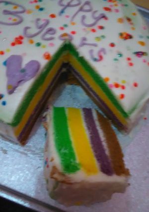 Foto resep Rainbow cake kukus simple ala mami devi.a