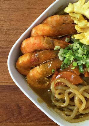 咖哩海鮮蒟蒻雪麵 的食譜成品照片