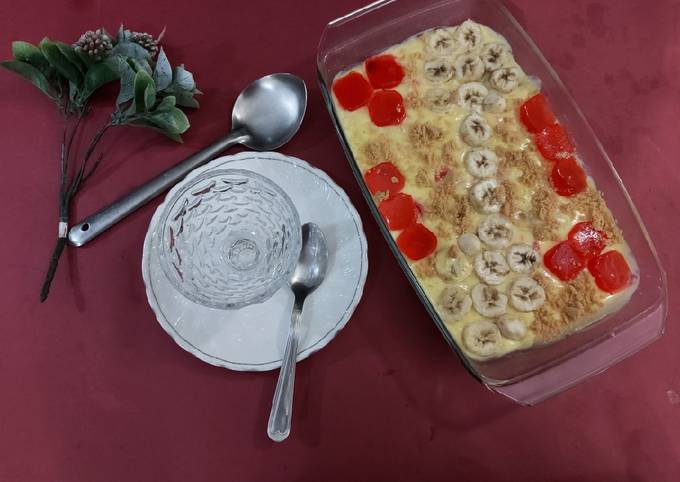 Recipe of Homemade Fruit custard with jelly