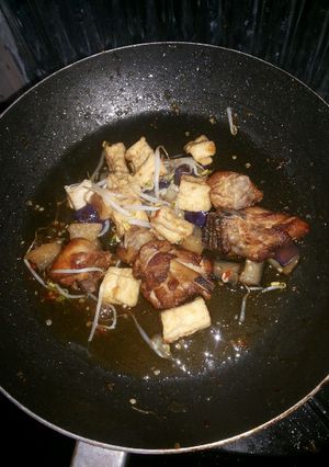 Foto resep Ayam goreng tahu,terong dan toge Ala 
