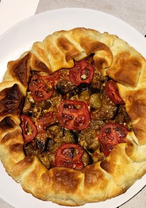Foto di Torta salata con melanzane, pomodori e gorgonzola