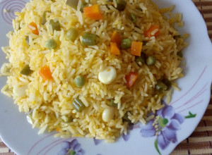 Una foto de Arroz a la jardinera