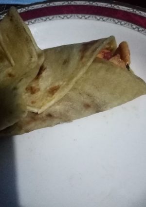 A picture of Chapati wrap #recipemarathon.
