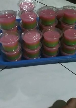 Foto resep puding pelangi