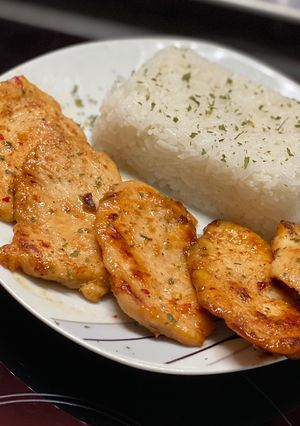 Mézes-mustáros csirkemell szelet jázminrizzsel🍯 recept fotója