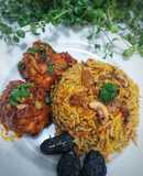 Nasi Beriani Simple & Ayam Masak Merah