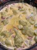 Chayotes en crema con jamón
