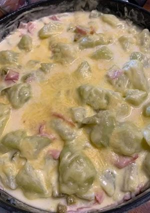 Una foto de Chayotes en crema con jamón
