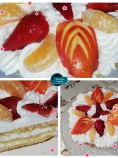 صورة لوصفة كيكة عيد الميلاد بالفواكه