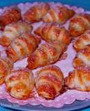 Mini croissants rellenos de nocilla y mermelada