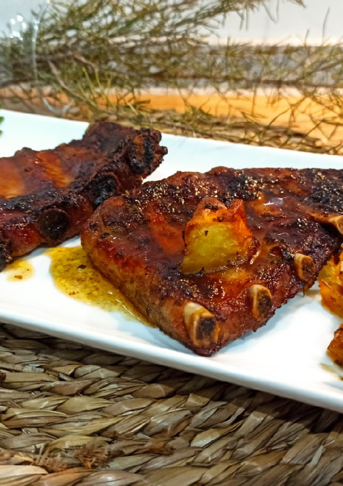 Una foto de Costillas de cerdo a la miel 🐷🍯