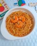 Spaghetti Telur Udang Praktis MPASI 1th+ (non nasi)