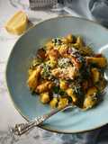 Homemade Gnocchi With Chicken Sausages In A Creamy Spinach Sauce