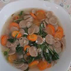 Sayur Bayam + Bakso রেসিপির প্রধান ছবি