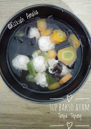 Foto resep Sup Bakso Ayam Tanpa Tepung