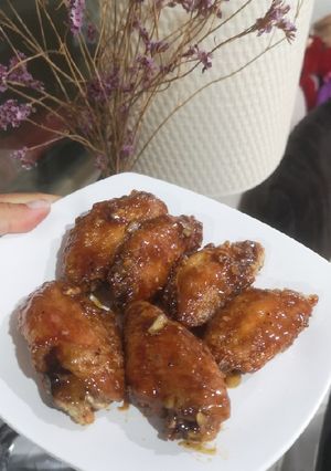 รูปของ ปีกไก่ทอดซอสแดง ไร้น้ำมัน (บอนชอน) Airfryer
