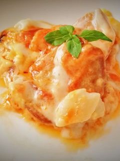 Una foto de Bacalao gratinado con Patatas y Bechamel