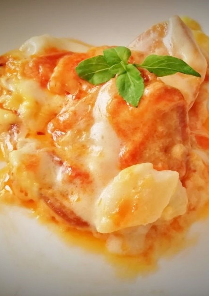 Una foto de Bacalao gratinado con Patatas y Bechamel