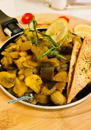 Фото Баклажаны с шампиньонами.