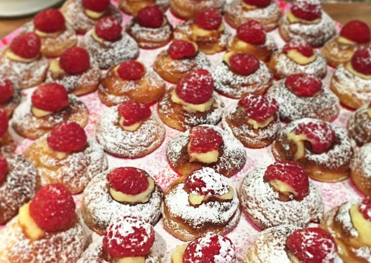 Raspberry and cream pastries