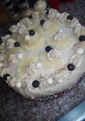 صورة لوصفة كيكه النسكافيه والاناناس