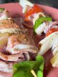 Espetada de Lulas e Salmão
