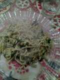 Fideos de espinaca con harina integral