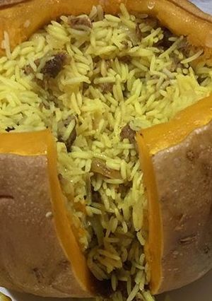 صورة لوصفة محشي قرع اصفر بالرز