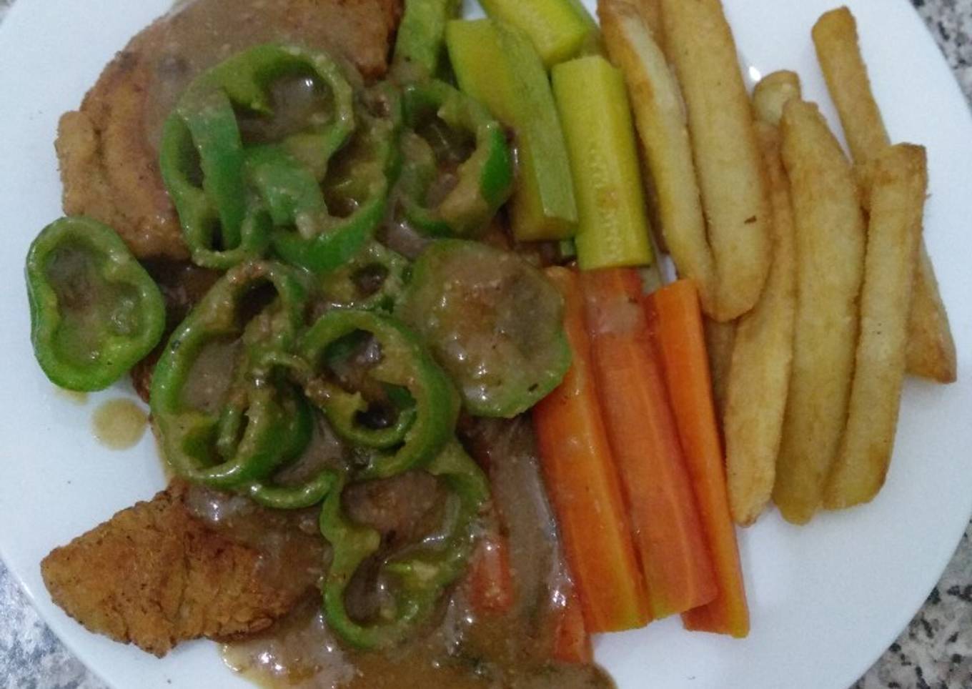 Chicken Steak Brown Sauce
