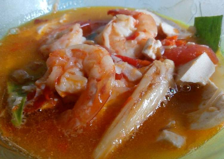 Tomyam Udang Tahu Tanpa Jamur