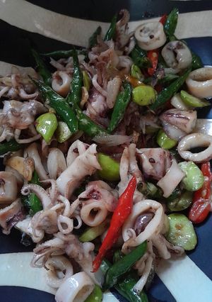 Foto resep Tumis Cumi asin pete