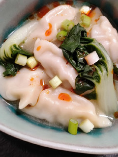 A picture of Dumpling soup in miso broth.