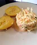 Ensalada americana con salmón ahumado y ricotta