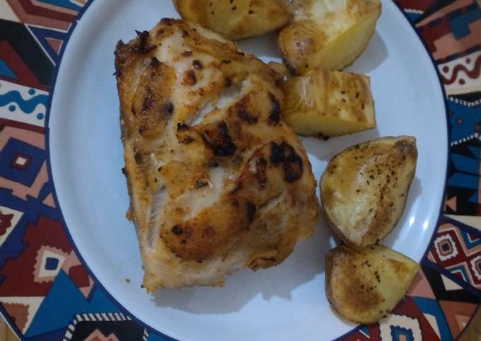 Wajib coba! Resep mudah bikin Chicken grill &amp; kentang oven  nagih banget