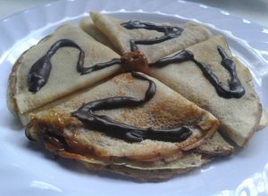 Una foto de Masa para panqueques con crema o nata