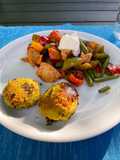 Paprikapfanne mit Falafel