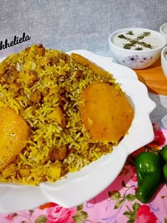 عکسی از دستور پلو شوید وسیب زمینی