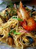 Pâtes (Capellinis) aux Fruits de Mer