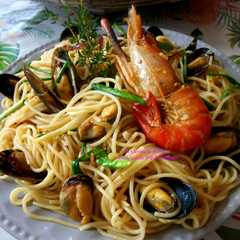 A picture of Pâtes (Capellinis) aux Fruits de Mer.